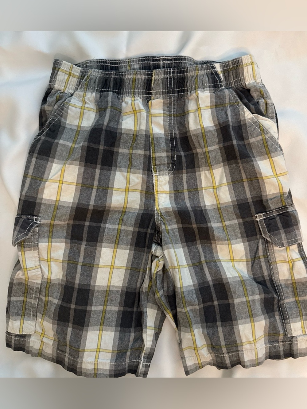 Canyon River Blues Gray and Yellow Plaid Shorts